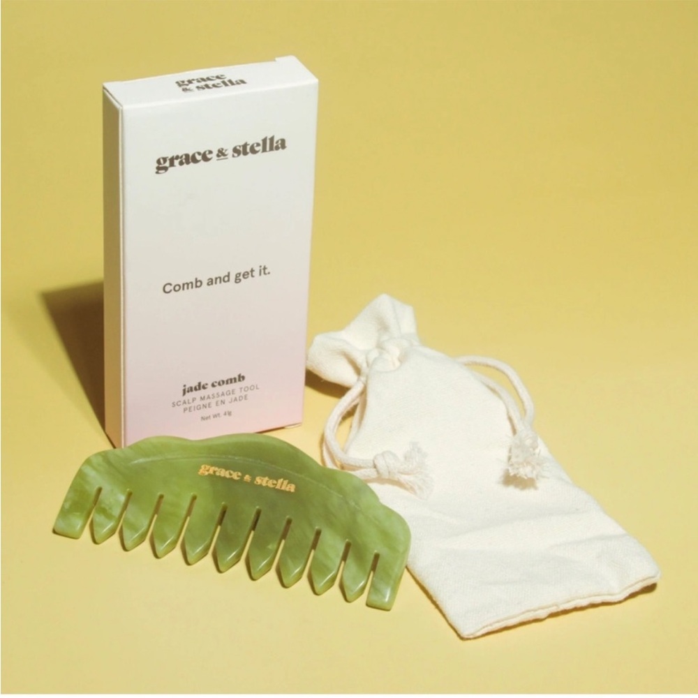 GRACE & STELLA Jade Comb comb & Get it scalp massage tool